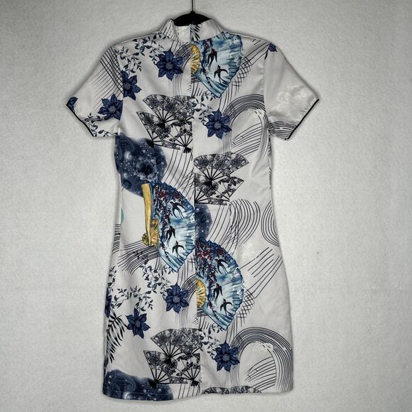 Women's Evening Cheongsam Dress Style Chinese Traditional Prom Medium White - Picture 5 of 10